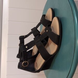 Dr. Scholls Women's Comfortable Black Sandals With Ankle Straps Size 7.5